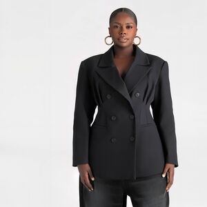 Chic Black Corset Women's Blazer